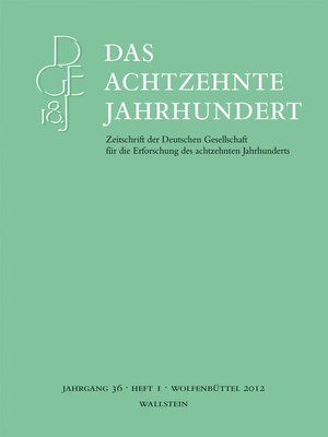 cover image of Das achtzehnte Jahrhundert 36/1